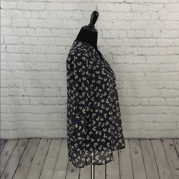 Stitch Fix Alice Blue Sheer Floral Shirt SZ Small - Picture 5 of 8